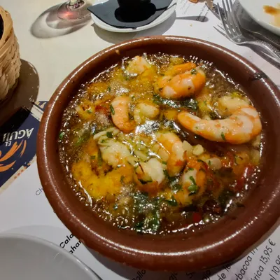 Gambas al ajillo en La Tabona Tasca