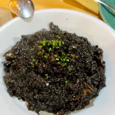 Arroz negro en Restaurante SALVAXE (Santiago de Compostela)
